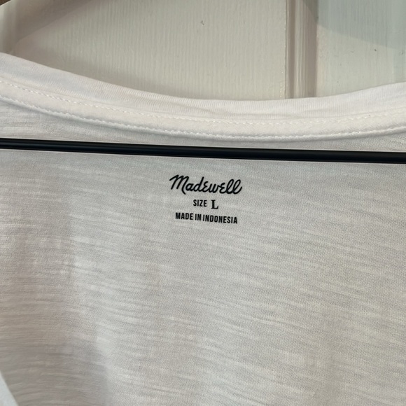 Madewell | 2023 Relaxed Classic 100% Cotton White V-Neck Tee Size Large - Picture 8 of 12